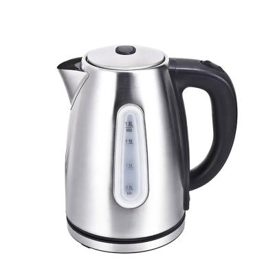 China Electric Kettle 1.8L The Best 360 Degree Base Rotating Hotel Water Kettle Stainless Steel Electric Tea Kettle With Transparent Window for sale