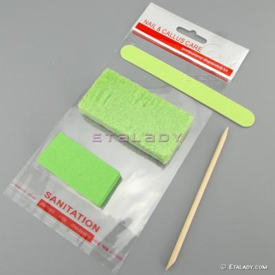 China Green Salon Disposable Manicure Pedicure Sets Pumice Pedicure Kit EL-DP53G-P2 for sale