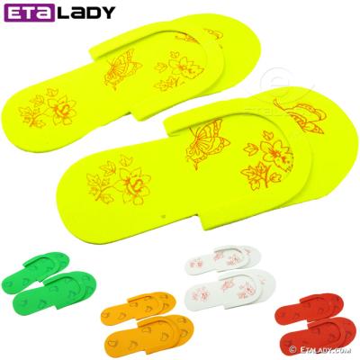 China Colorful Flip Flops Custom Printed Pedicure Slippers For Spa Wholesale Disposable Slippers With Logo for sale