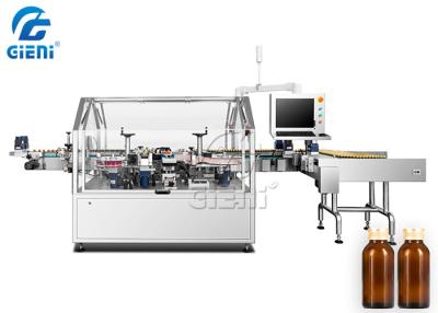 China Double Head Rotary Labeling Machine For 10-50mm Diameter Glass Bottles for sale