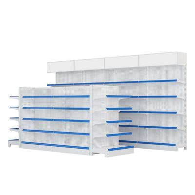 China Good quality double sided 5 layers perforated supermarket metal display racks for sale