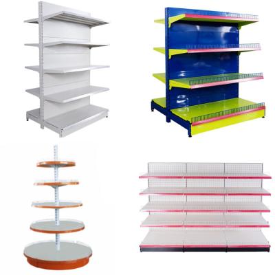 China Double-Sided Wholesale Gondola Shelf Shop Metal Display Rack Supermarket Equipment Shelf for sale