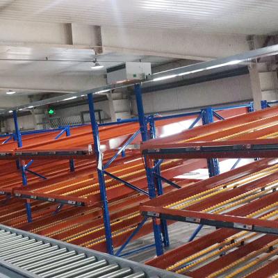 China Esd protection each layer bears a 300Kg load of warehouse pallet wheel flow rack for sale