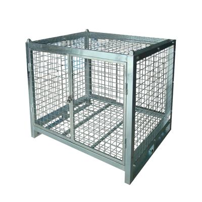 China Wire &Stackable&Lockable Mesh Box Cage Metal Pallet Mesh Storage Heavy Duty Customized Foldable for sale