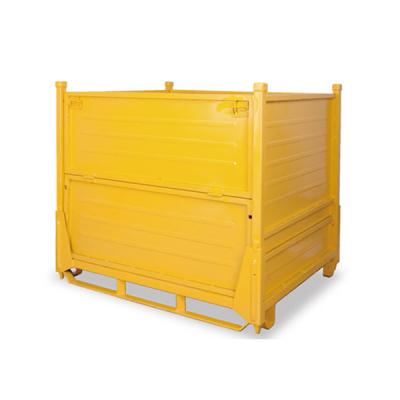 China Customized Wholesale OEM Large Metal Box Container Industrial Folding Half Open Or Pallet For Warehouse for sale