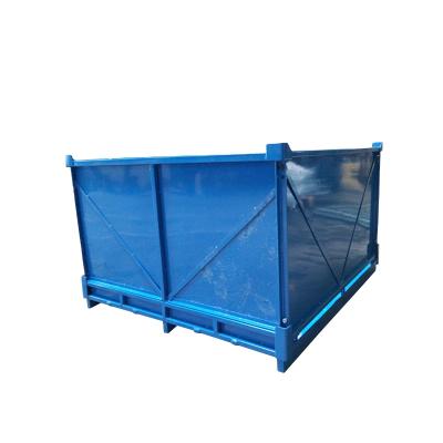 China Half Open or Customized Steel Pallet Box 1200x1000x760mm , Foldable And Stackable Metal Pallet Boxes for sale