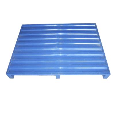 China Single Faced Pallet Maker Warehouse Equipment 4 Way Single Face Stacking Steel Pallet for sale