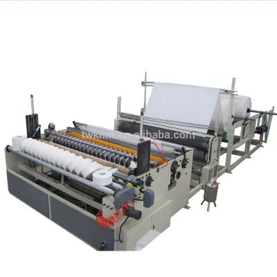 China Hotels Cotton Fabric / Non Woven Fabric Paper Roll Slitting Rewinder Rewinding Making Machine for sale