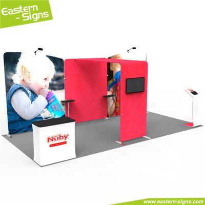 China China Portable Wholesale Aluminum Free Wrinkle Cloth Advertising Free Standing Exhibition Event Booth Design for sale