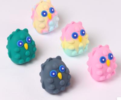 China -40â „ ƒ | 250â „ ƒ New Design 3D Owl Shape Pinch Ball Silicone Pushing Noise Itting Balls For Kids Adults Wiggle Toys for sale