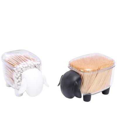 China 2021 New Arrival WH574 Little Sheep Stocked Shape Storage Jars Cotton Swab Box For Office And Bedroom for sale