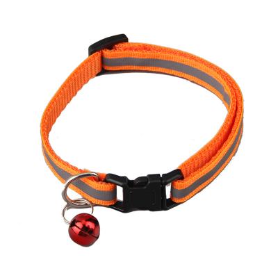 China Stocked Bestselling Pet Reflective Collar Nylon Casual All Season Dog Collar in Various Colors Small Bell Dog Collar for sale