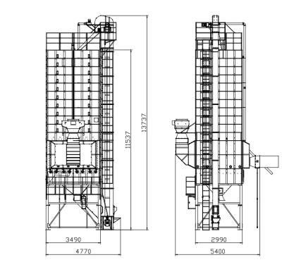 China 32T verticale Partijkorrel Drogere 16.4KW met Online Vochtigheid Te koop