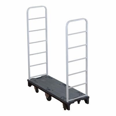 China Industrial Warehouse Folding U-boat Multi Utility Trolley Narrow Platform Truck Cart for sale