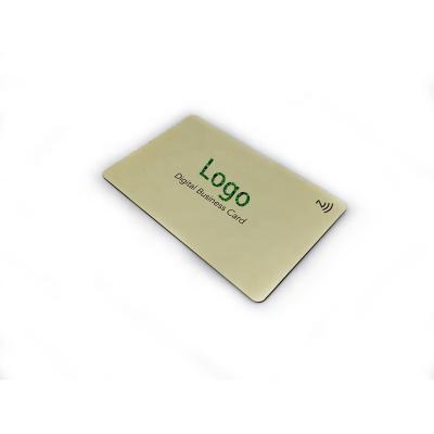 China Waterproof / Weatherproof Gold color attractive nfc business sharing 3-5cm read smart rfid PVC+metal card for sale