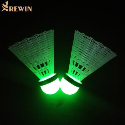 China Practical 1109 flashing hot selling cheap nylon plastic LED badminton shuttlecock for outdoor game for sale