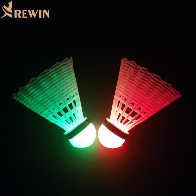 China Factory wholesale cheap transparent plastic tube LED badminton flashing nylon shuttlecock 1102 practice ball for sale