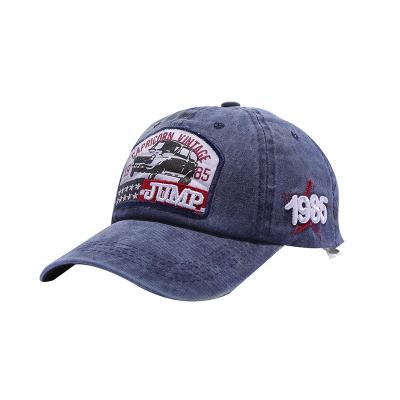 China JOINT Wholesale Car Patch Decorate Old Cotton Distressed Washed Mens Baseball Cap for sale