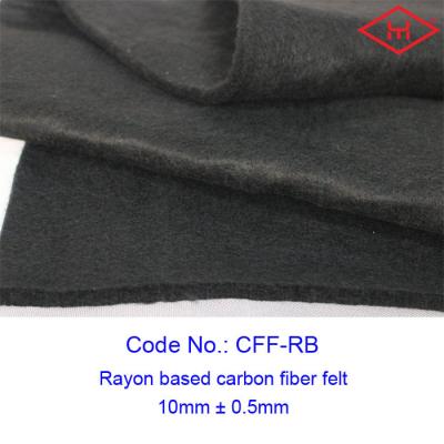 China 10 / 15 / 20mm Industrial Rayon Based Carbon Fiber Felt Rolls for sale