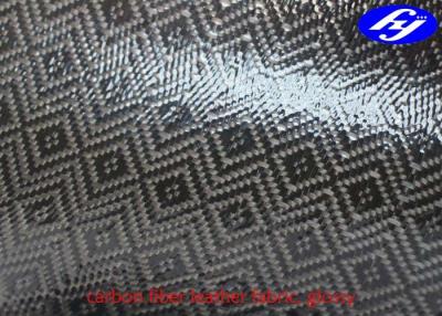 Κίνα Jacquard στιλπνό άνθρακα ινών δέρματος σχέδιο ρόμβων υφάσματος ντυμένο TPU για τα πορτοφόλια προς πώληση