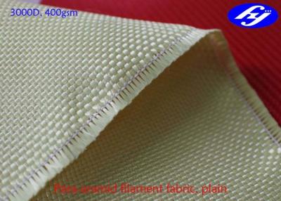 China Hybrides Gewebe 3000D 400GSM gelber einfacher Kohlenstoff Aramid für Behälter-Rüstung zu verkaufen