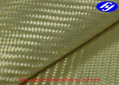 China Hochfeste gesponnene Gelb-Kevlar-Aramidfaser Aramid Twill-Gewebe/2x2 zu verkaufen