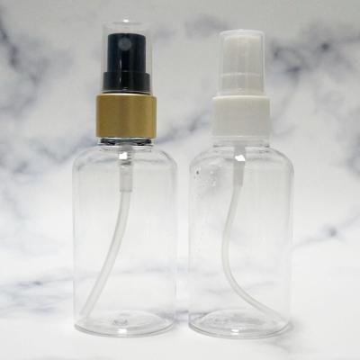 China BEAUTY PACKAGING 30ml 60ml 100ml 150ml 250ml PET Boston Round Bottle With Fine Mist Sprayer for sale