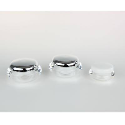 China Skin Care Cream Silver Round Acrylic Cosmetic Cream Jar for sale