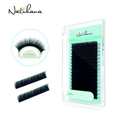 China Factory Price NATUHANA Best Quality Bulk Korean Silk Long Eyelash Extension Natural Wholesale Custom Package Lash Extension Tray Private Label for sale