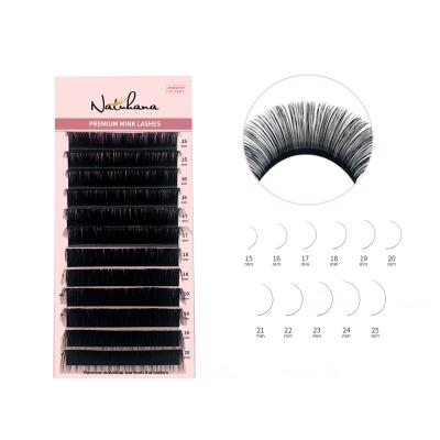 China Best Quality Lowest Price NATUHANA Long Size Mixed Eyelash Extension Wholesale Natural Lash Extension Long Single Eyelash for sale