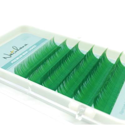 China NATUHANA Factory Wholesale Natural Long Colored Lash Extension Tray Private Label and Best Quality Bulk Korean Silk Eyelash Extension for sale