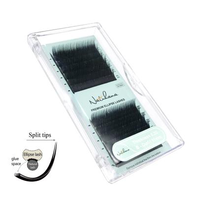 China NATUHANA OEM Natural Long Soft Easier Operate Super Soft Accessories Lash Products Eyelash Extension Ellipse Flat Ellipse Eyelash Extension for sale