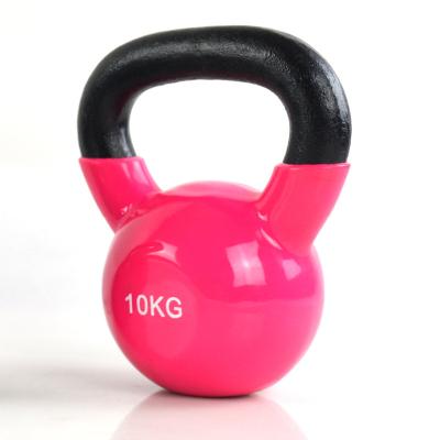 China Wholesale Weightlifting Strength Core Training Dumbbell Durable Cast Iron Dipped Plastic Teapot Kettlebell for sale