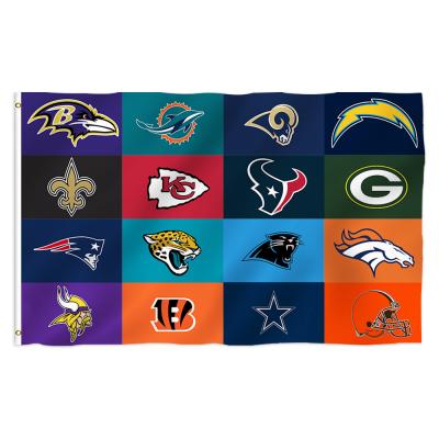 China Custom Outdoor Advertising Display Polyester 3x5 NFL Game Event Flag All Team Nfl Flag With Sport Decorated Flags for sale