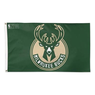 China VOL NBA Milwaukee Pitches 3 x5Ft Wholesale Basketball Championship Flag MOQ Custom All NBA Team Flags for sale