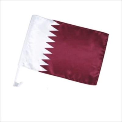 China FLYING HOT SALE Qatar Car Flag Custom World Cup Made Soccer Car Flags for sale