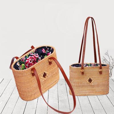 China Straw Shoulder Women Bags Designer NATIONAL Cross Summer Beach - Body Bags Woven Handbags Bali Rattan Bag for sale