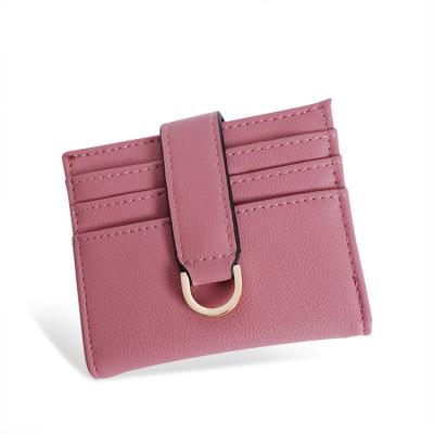 China Wholesale Fashion Latch Credit Wallet PU Leather Portable Durable Coin Wallet Material PU Card Holder for sale