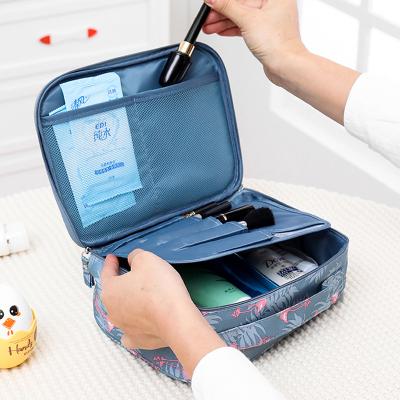 China NATIONAL Color Compartment Portable Wash-Bath Storage Travel Cosmetic Bag for sale