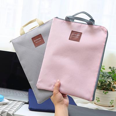 China Nylon Nylon Documents Bag A4 Folder With Double Loops Filing Bag Waterproof Paper Organizer for sale