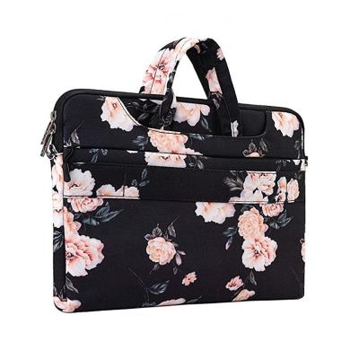 China HOT Peony Clog Black Canvas Dachee Laptop Shoulder Messenger Bag Case Sleeve Waterproof Laptop Bag for sale