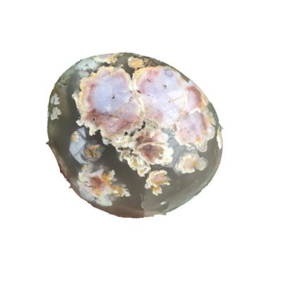 China China Natural Elegent Sakura Agate Polished Light Color Healing Crystal Tumbled Water Agate Reiki Cherry Blossom Palm Stone for sale