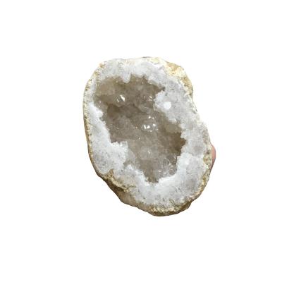 China Wholesale Natural Raw Crystal Group Hole Geode China Healing White Quartz Agate Geode for sale