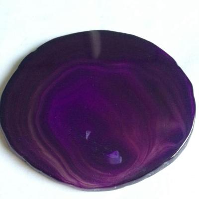 China Colorized Slate Coaster Slices Natural Stone Agate Slice Dye Coaster Cup Set Wholesale Agate Slice Coaster Large Pendant For Reiki for sale