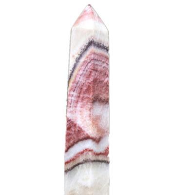 China China Wholesale Polished Hand Carved Natural Stone Crystal Point Hog Calcite Tricolor Trick Wand for sale