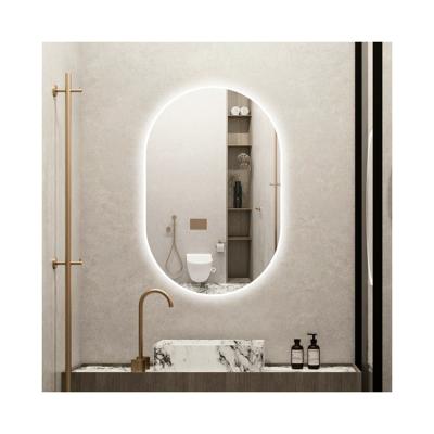 China New Arrival Latest Bright Design Led Lighted Large Mirror Bathroom for sale