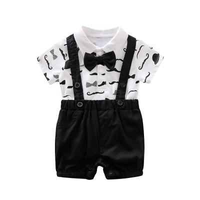 China 2021 new fashion style baby boy clothes set 100% cotton summer short sleeve shorts two-piece set, retail and wholesale for sale