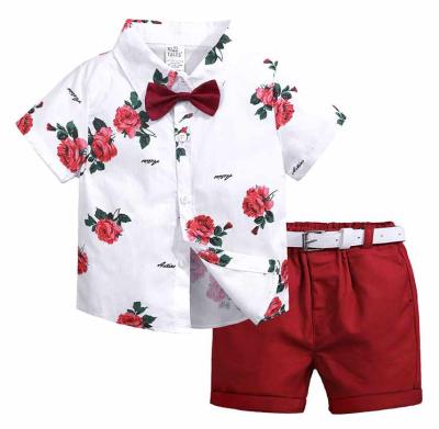 China 2020 Summer Popular Casual Flower Shirt Shorts Set Kids Clothing Baby Clothes Toddler Boys Clothing for sale