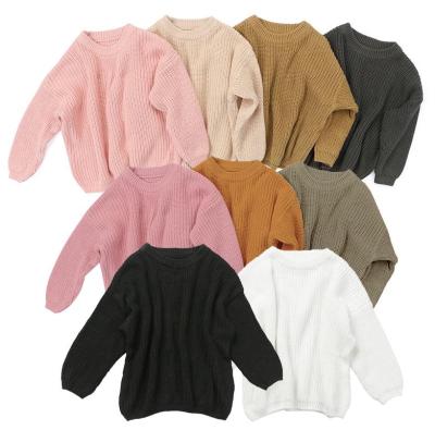 China RTS Kids Boutique Autumn New Viable Jumper Warm Sweaters Baby Girls Oversized Clothing Knitted Ice Crochet Sweater For 1-5 Years for sale