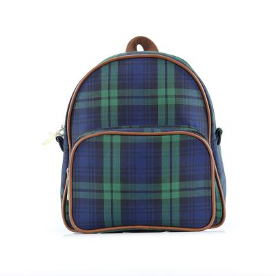 China Waterproof British son cute plaid backpack can be printed logo for sale